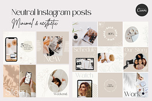 Neutral Instagram templates Canva