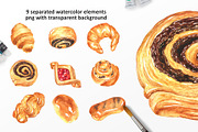 Watercolor pastry collection, an Illustration by Blowballmay (Thumbnail 2 of 2)