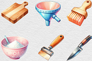 Watercolor Kitchen Utensils Clipart, an Illustration by Black Bird Studio (Thumbnail 5 of 6)
