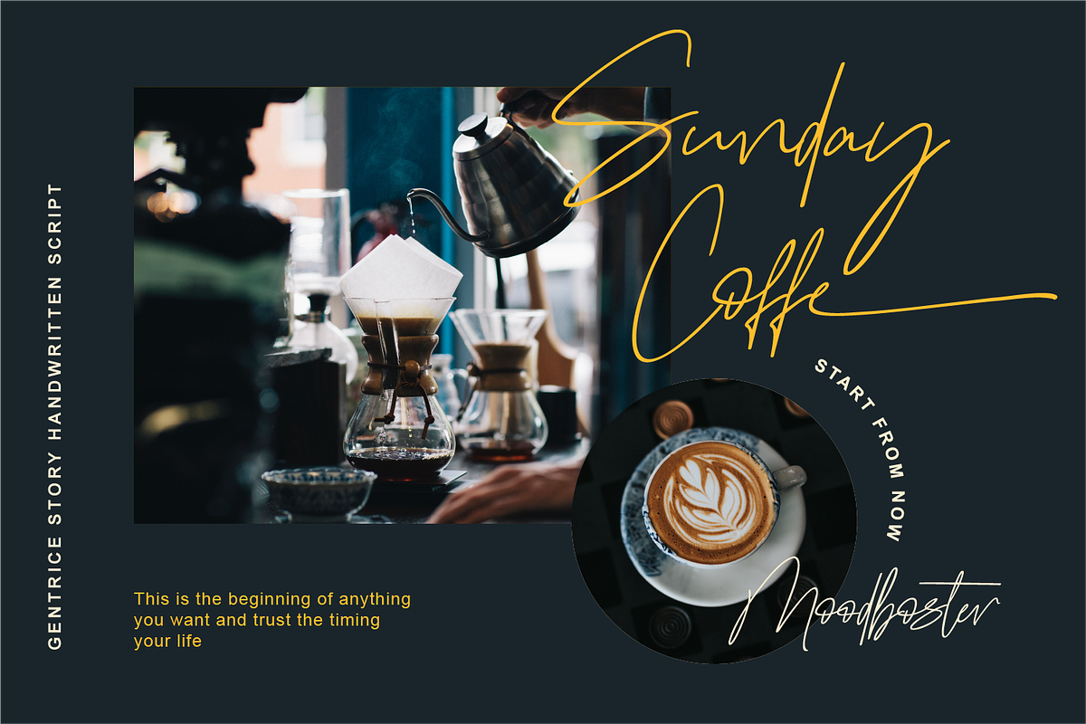 Gentrice Story - Handwritten Script, a Script Font by Fridaytype (Photo 4 of 10)