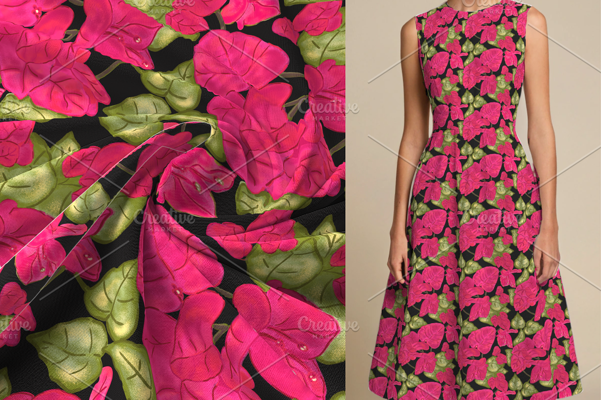 Bougainvillea seamless patterns, a Graphic by Art (Photo 1 of 5)
