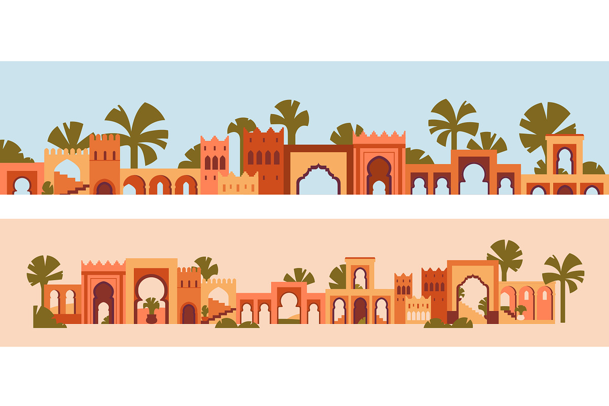 Morocco architecture set, background, a Decorative Illustration by Good Studio (Photo 3 of 19)