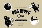 Coffee Cats Vector Illustrations, an Animal Illustration by helenreveur (Thumbnail 1 of 5)