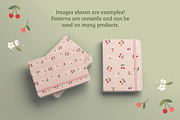 Cherry Patterns & Stationery Set, a Graphic by Nina Bered Illustration (Thumbnail 3 of 6)