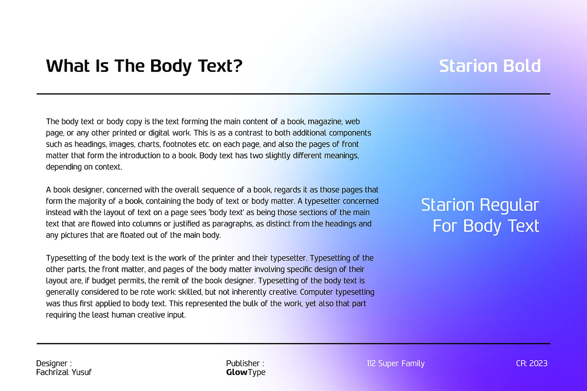 Gltp Starion Regular, a Sans Serif Font by Glowtype (Photo 5 of 6)
