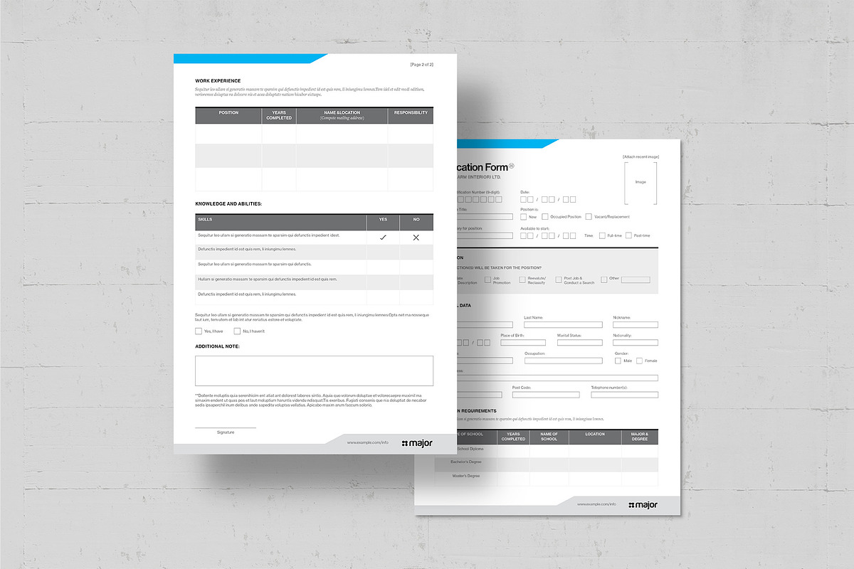 Application Form Template, a Stationery Template by BrandPacks