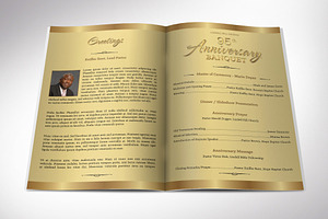 Gold Black Anniversary Program Word