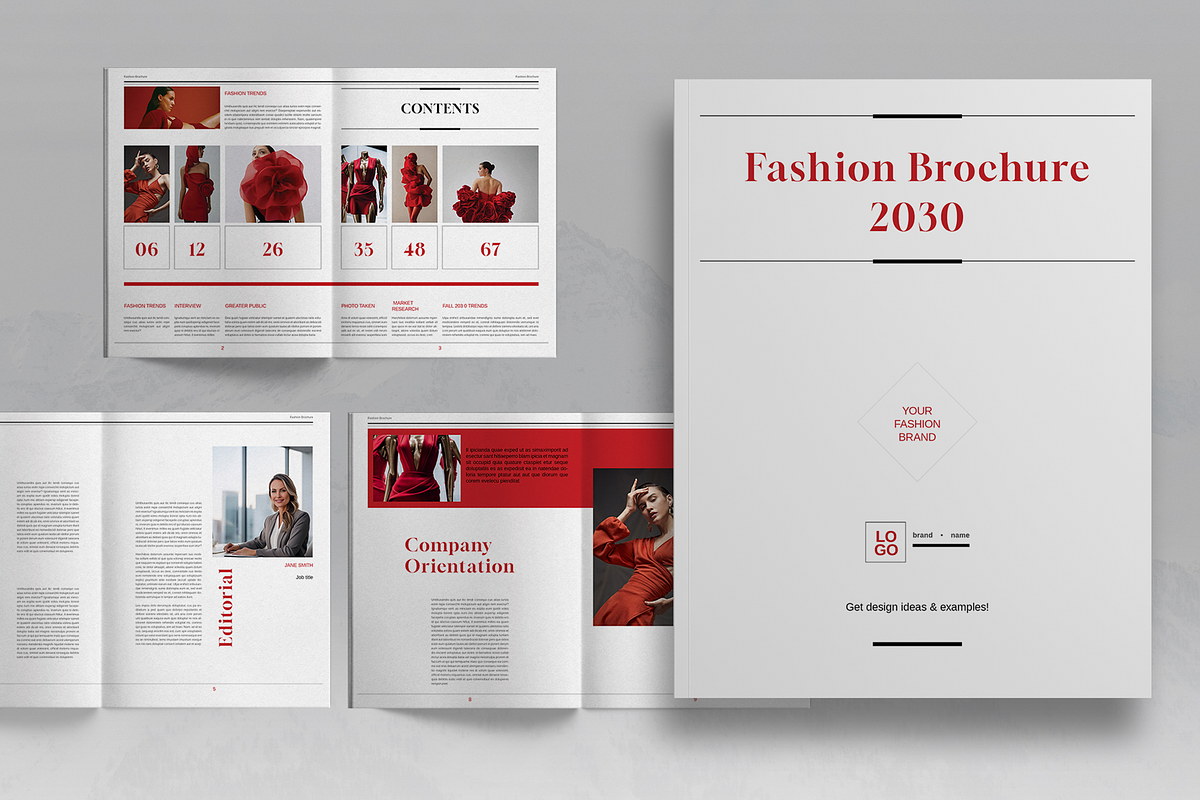 Red Fashion Studio Brochure Template, a Brochure Template by Boris Cupac (Photo 1 of 7)