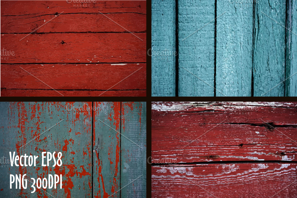 Vector set of wooden textures