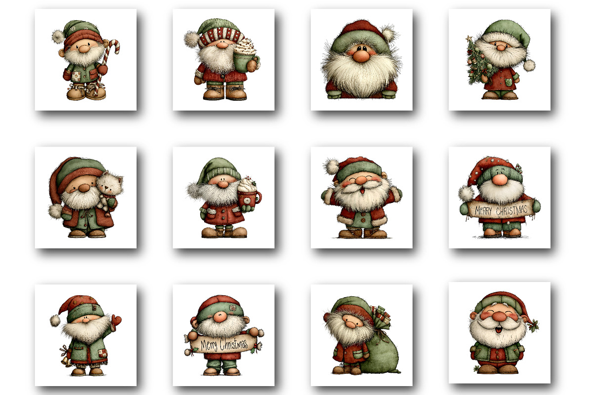 Whimsical christmas Santa clipart, an Illustration by Designworld (Photo 4 of 6)
