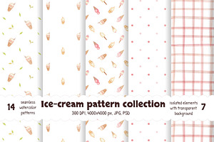 Ice-cream Watercolor Collection