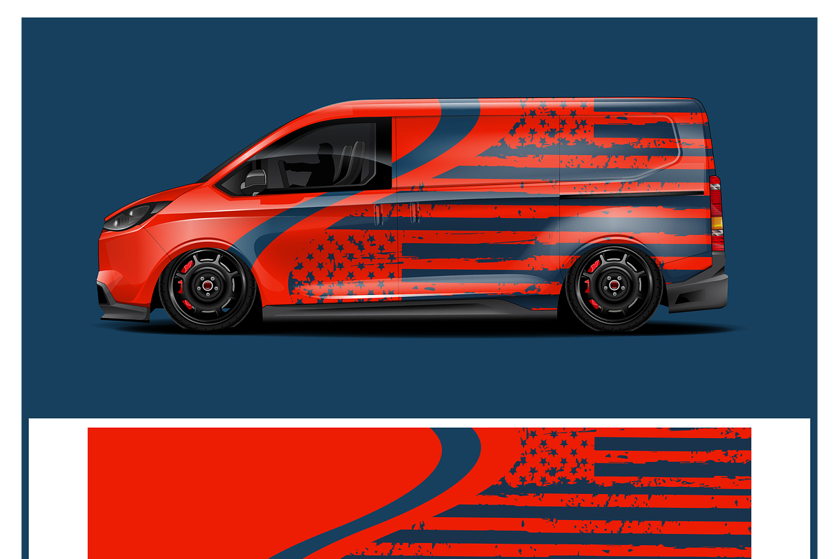 Rustic American Flag Car Wrap, an Object Illustration by CarWrap design (Photo 1 of 3)