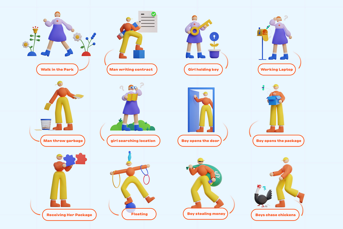 3D Empty State Character, a Characters & Person 3D Model by orenjidesign (Photo 7 of 8)