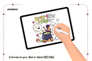 Halloween Quote Coloring Pages, a Seasonal Illustration by Coco Bloom (Thumbnail 4 of 4)