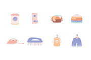 Clothes Washing Laundry Set, an Object Illustration by studiogstock (Thumbnail 2 of 4)