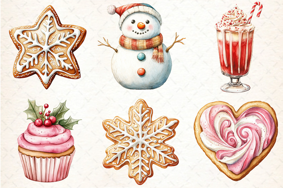 Sweet Christmas Clipart Bundle PNG, an Illustration by DreamCafeArt (Photo 2 of 7)