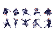 Ninja, shinobi, Asian warriors set, a Person Illustration by PaperTrident (Thumbnail 1 of 16)