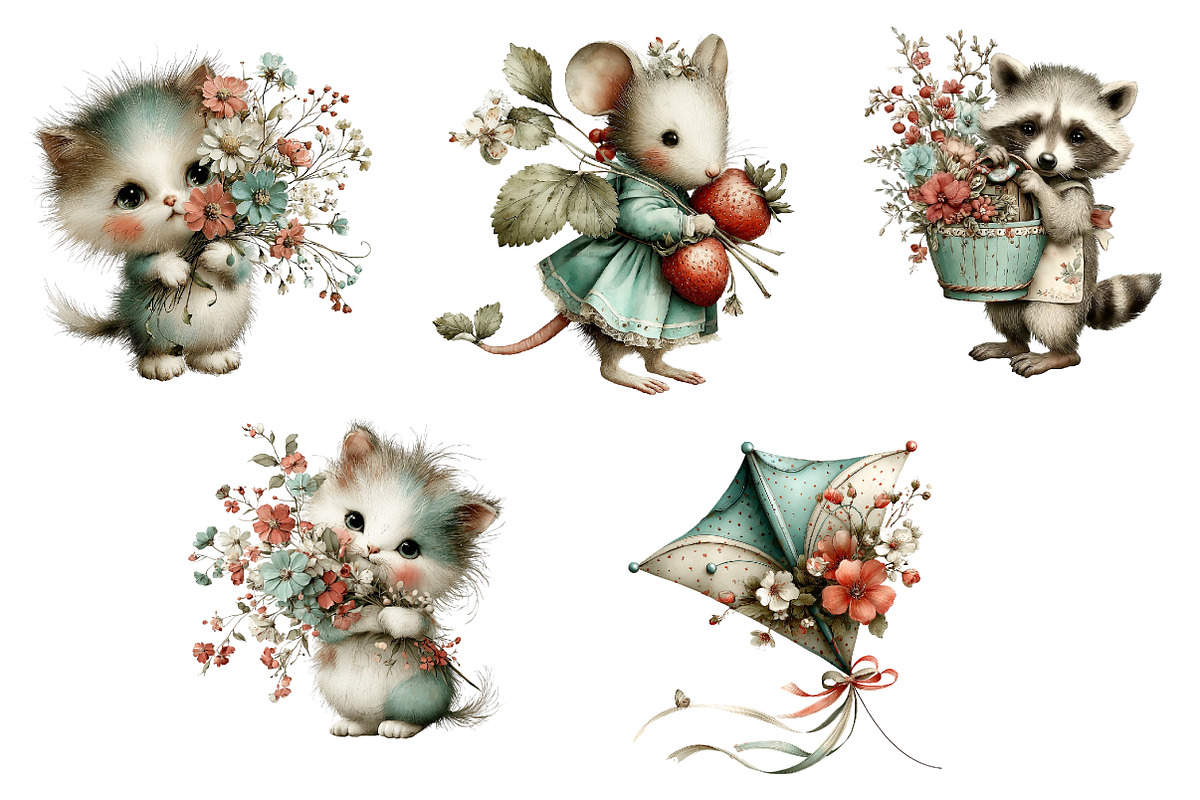 Whimsical Spring Clipart, an Illustration by CreationArt (Photo 5 of 7)
