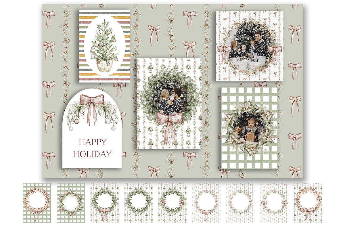 Boho‑Nordic Christmas Watercolor Set, a Seasonal Illustration by LenArt (Photo 5 of 17)