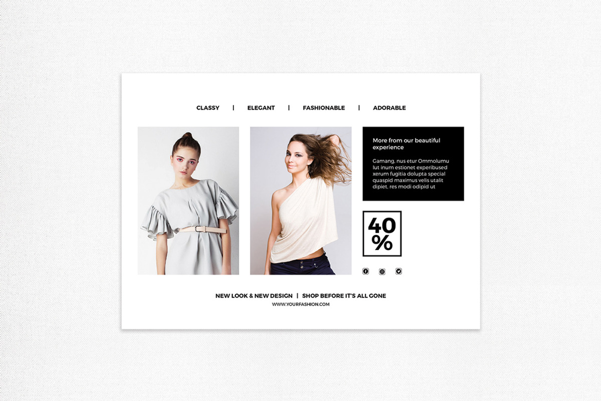 Fashion Postcard Flyer, a Card Template by BetterSry (Photo 3 of 7)