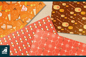 Orange Cocktail Shaker Digital Paper