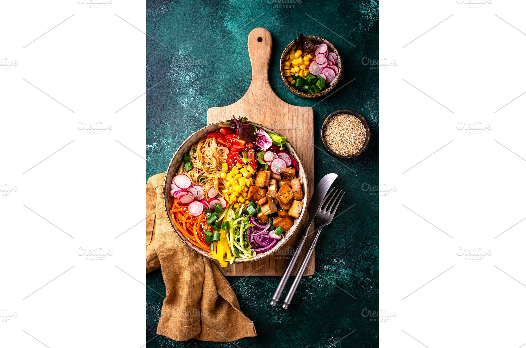 Vegan healthy poke bowl with tofu, a Food & Drink Photo by Yulia Furman