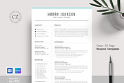 Resume/CV Template | Canva & Word, a Resume Template by CreativeZoom (Thumbnail 1 of 9)