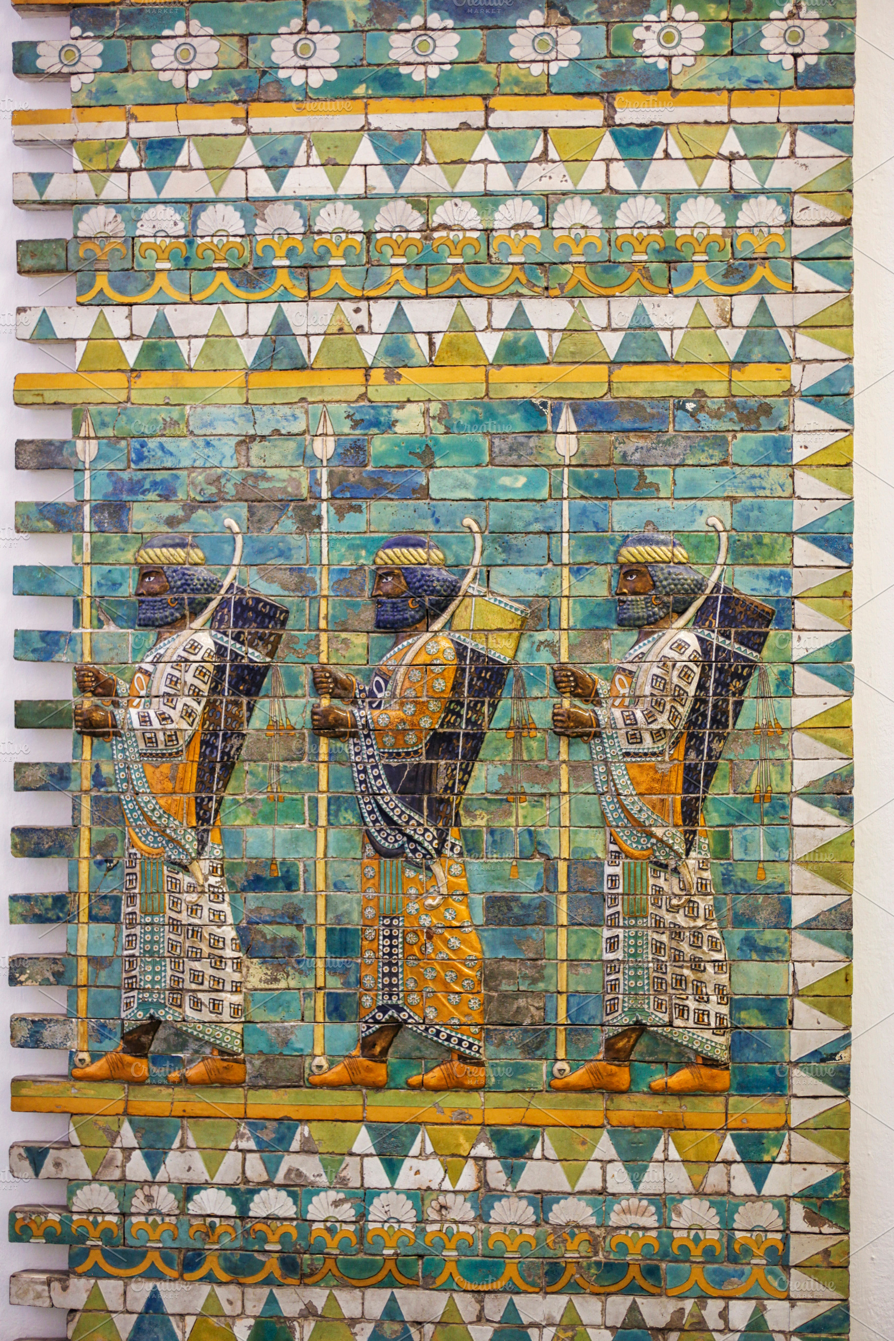 Three warriors on ancient wall, an Architecture Photo by Patricia Hofmeester