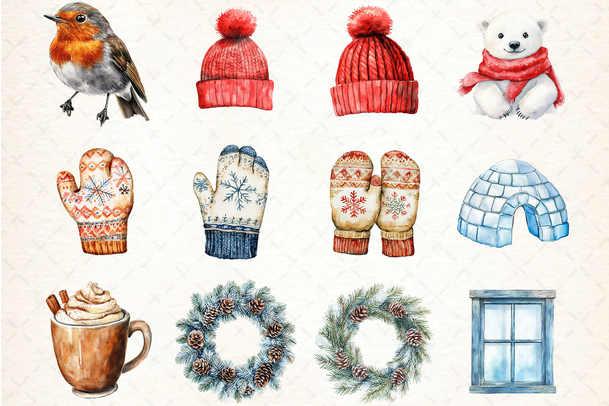Winter Clipart, an Illustration by DreamCafeArt (Photo 2 of 5)