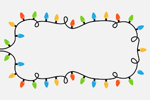 Glowing lightbulb garland frame, a Background Graphic by Worldofvector