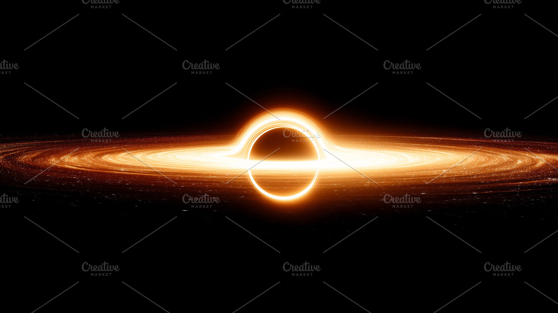 Glowing black hole with bright disk, a School & Education Photo by MistyDay