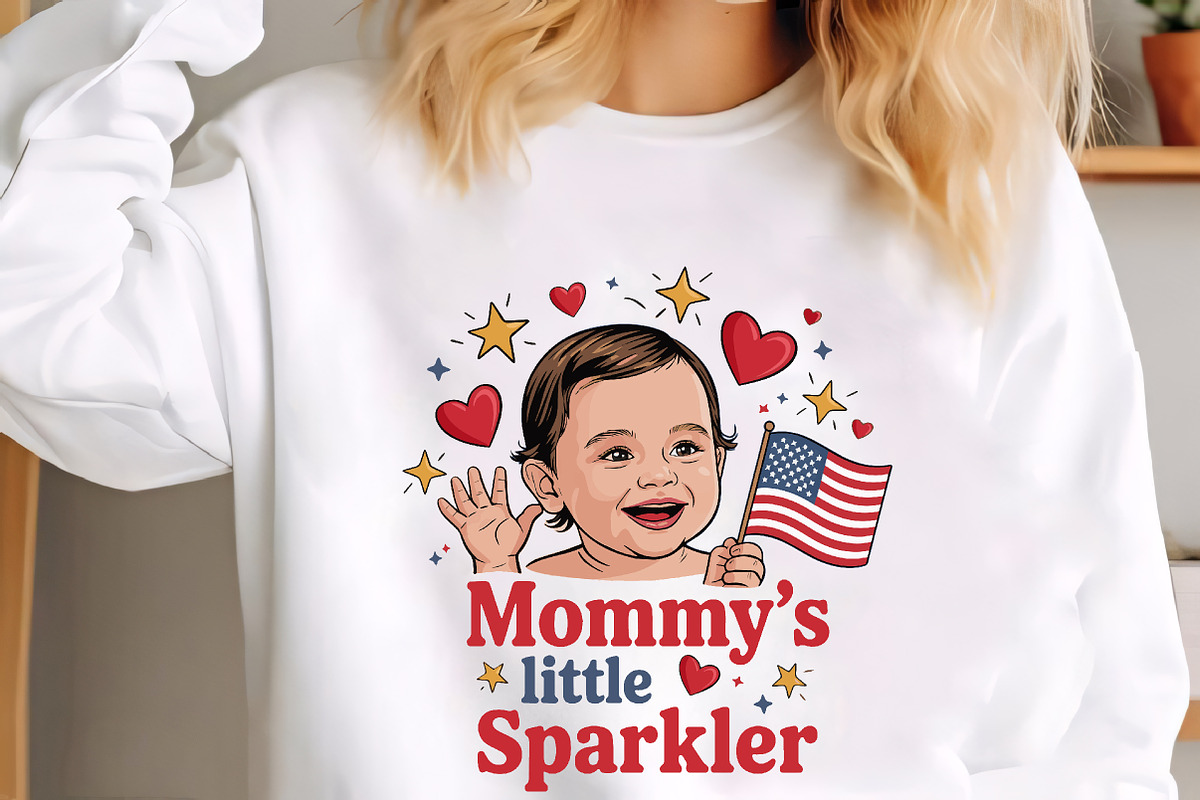 Mommys little sparkler patriotic bab, an Illustration by CrexoraLab (Photo 4 of 4)