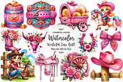 Pink Western Cow Girl Clipart, an Illustration by OK Design (Thumbnail 1 of 5)