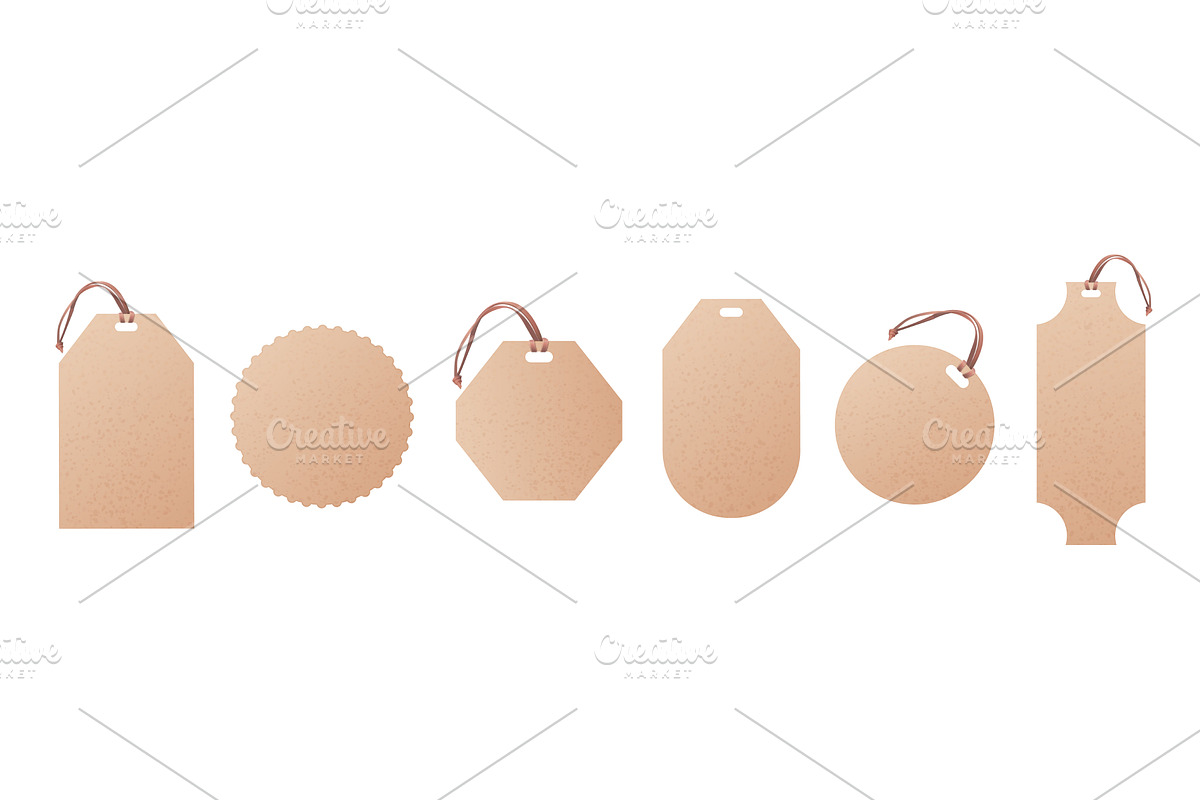 Realistic craft tags. Cardboard, an Illustration by Stock-Smart-Start