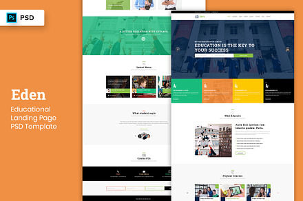 Educational Landing Page Template, a Landing Page Template by 3djagan