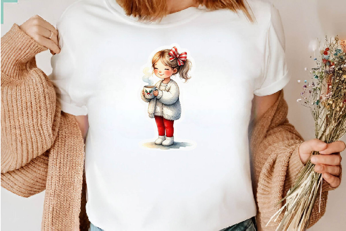 Peppermint Christmas Girl & Butter., a Seasonal Illustration by CreationArt (Photo 6 of 7)