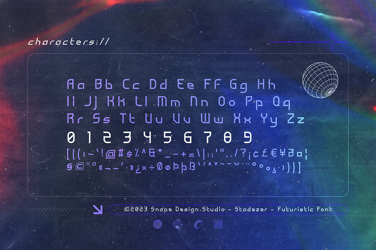 Stadezer - Futuristic Font, a Sans Serif Font by Snape Design Studio (Photo 2 of 5)