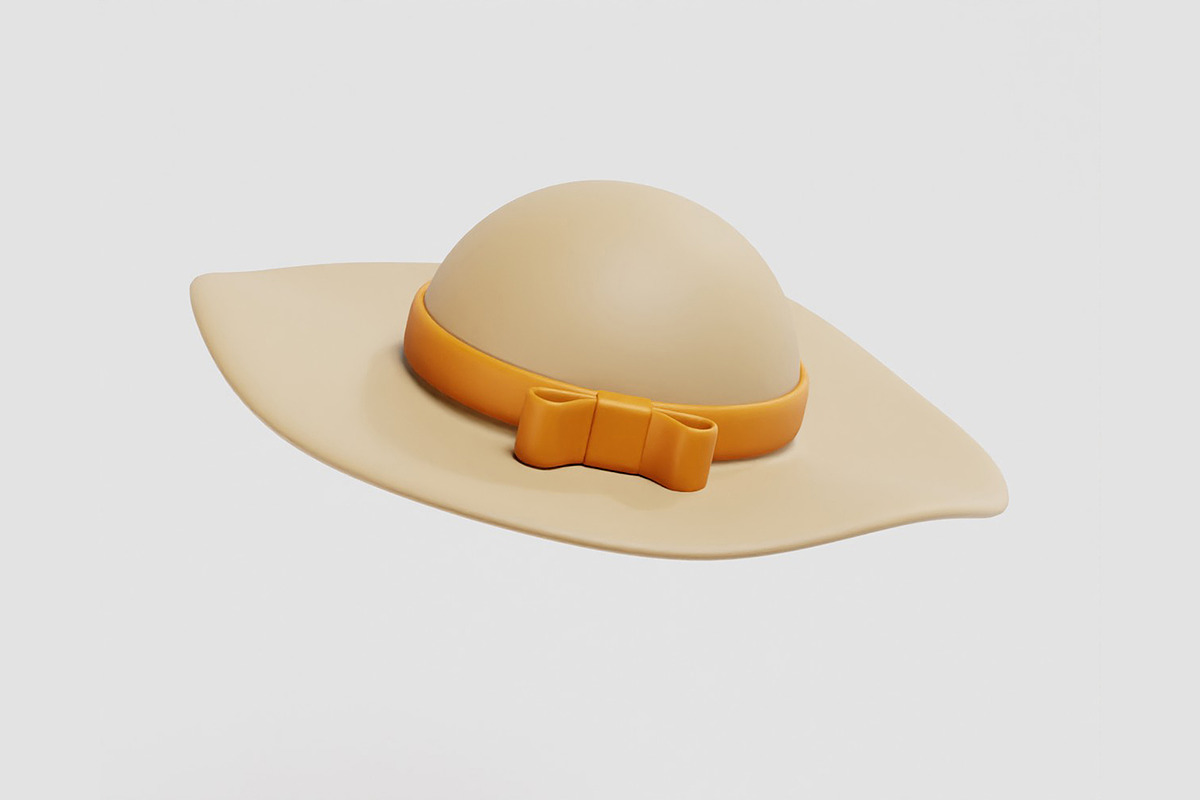 Woman hat Straw Hat, an Object 3D Model by fahad121 (Photo 3 of 7)