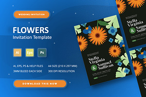 Flowers - Wedding Invitation, an Invitation Template by StreaksideStd