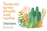 Tropic plants and cactus composition, a Decorative Illustration by Primula`s shop (Thumbnail 2 of 3)