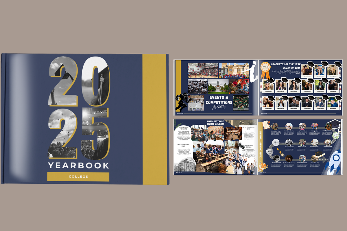 Digital Yearbook Scrapbook Template, a Marketing Template by MDHouse12 (Photo 4 of 4)