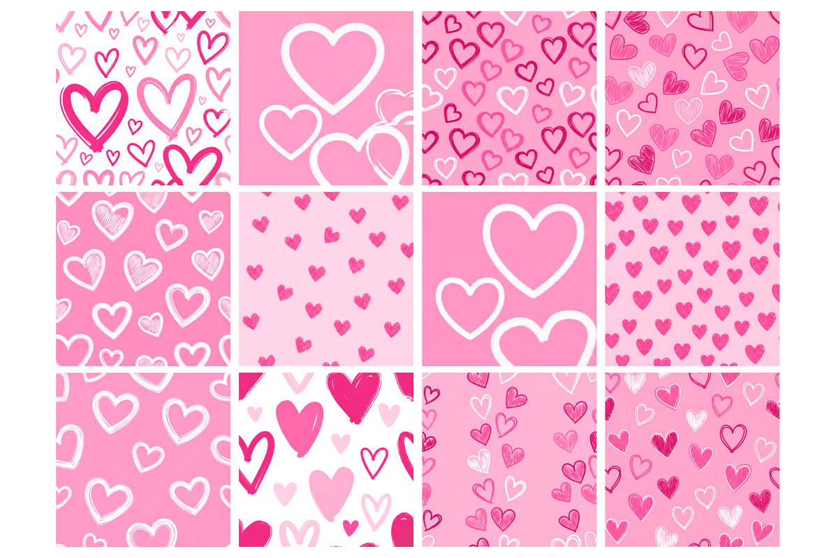 Pink Valentine Hearts, an Illustration by Mashimara (Photo 2 of 4)