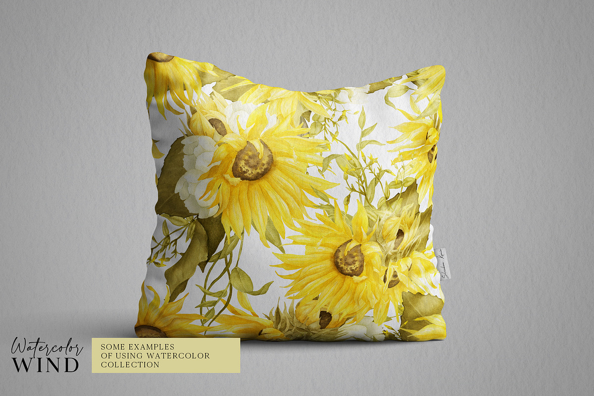 Watercolor Sunflowers Clipart, an Illustration by Ksenia Shmakova (Photo 11 of 12)