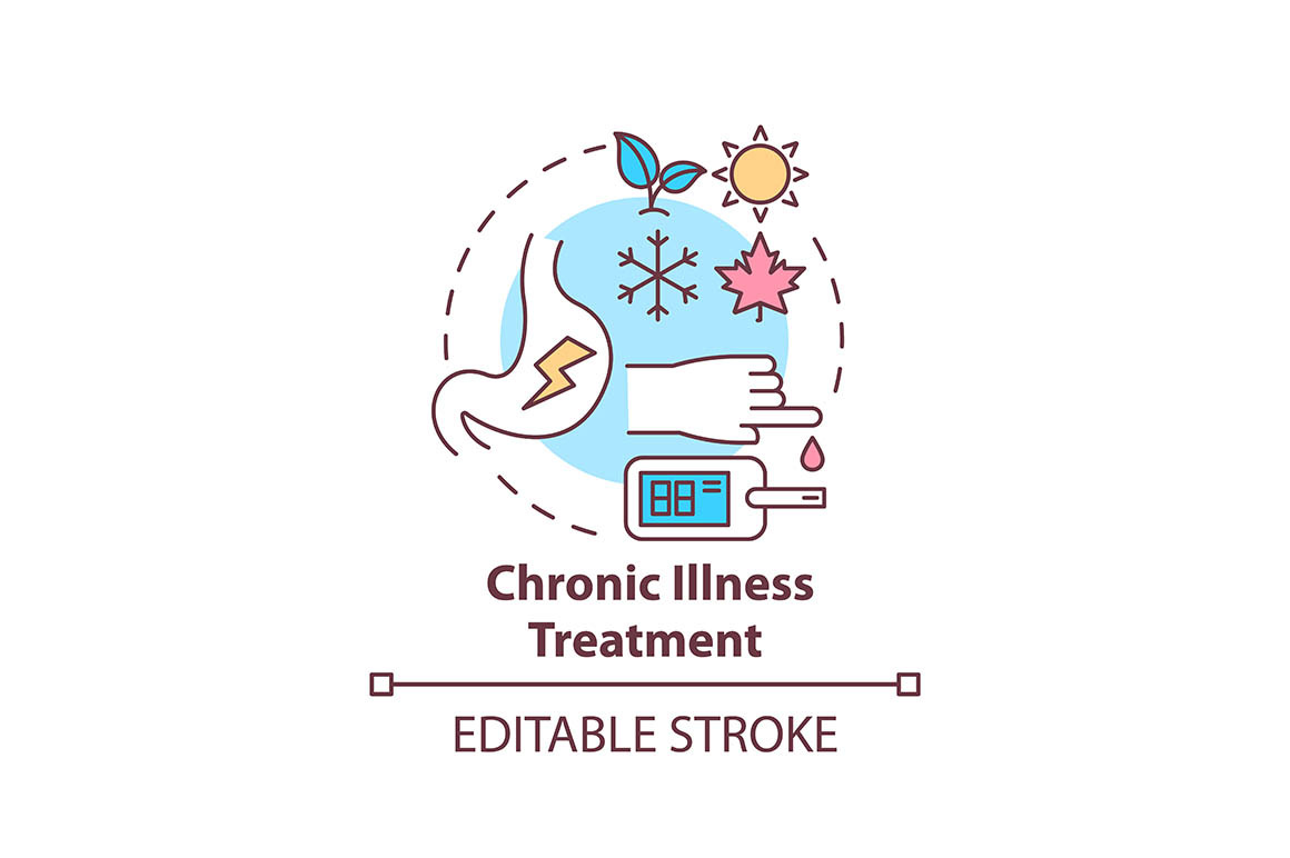 Chronic illness treatment concept, an Outline Icon by bsd studio ...