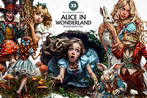 Alice in wonderland Clipart Set, a Person Illustration by ThatsDesignArt