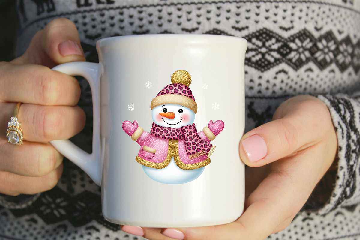 Pink Leopard Snowman Glitter Png, an Illustration by Designworld (Photo 4 of 5)