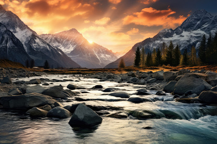 Beautiful mountain landscape with a, a Photo by Iftikhar Alam