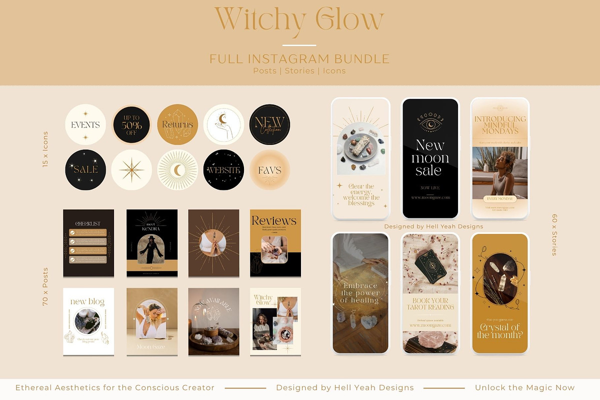 Witchy Glow Branding Starter Kit, a Social Media Template by Hell Yeah Designs (Photo 5 of 17)