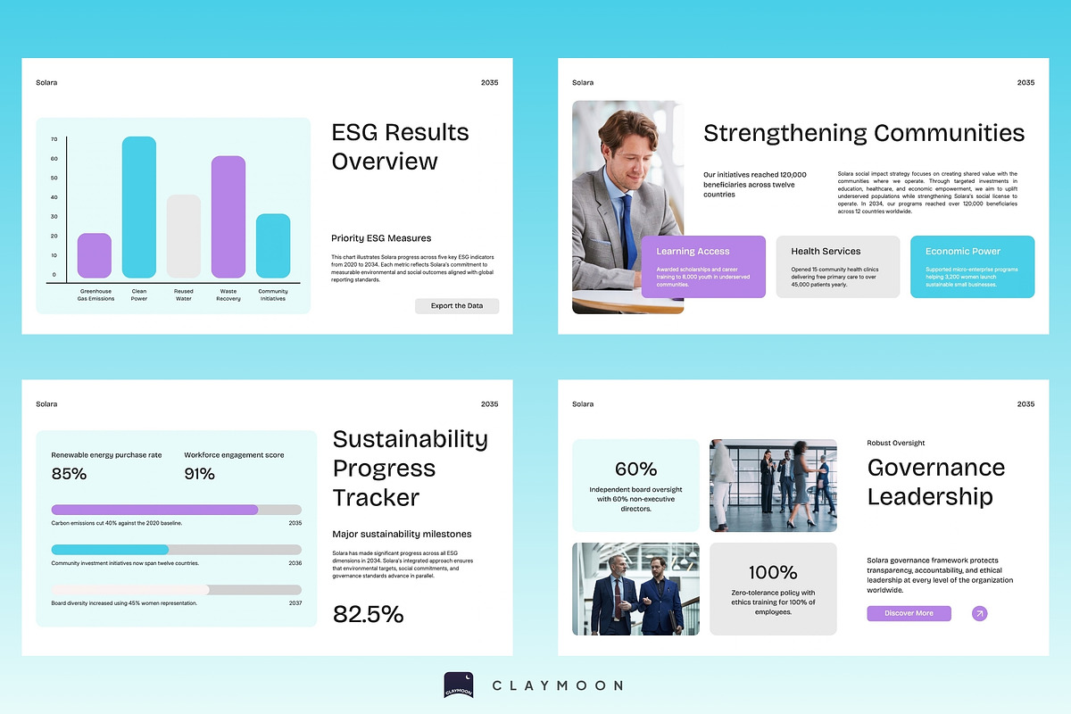 Modern ESG Corporate Report, a Presentation Template by Claymoon Lab (Photo 5 of 7)