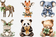 Cute Animal Christmas With Bow, an Illustration by Black Bird Studio (Thumbnail 4 of 6)